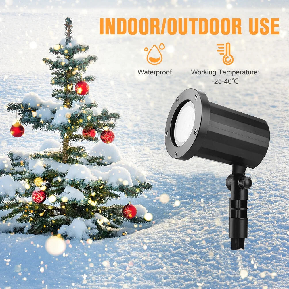 Christmas Projector Light Snow Projector Lamp Night Light Waterproof Multiple Projection for Indoor Outdoor Decoration