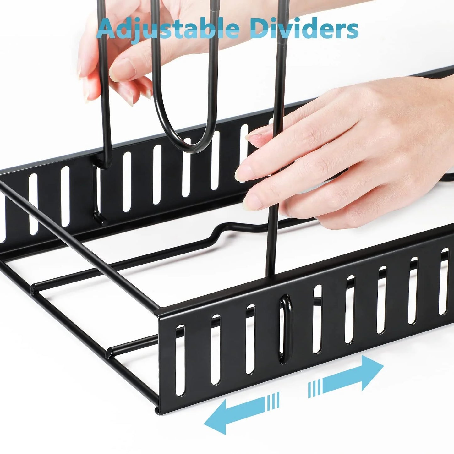 (4 Pack) Pot Organizer Rack 8 Tiers Pots and Pans Organizer, Pot Lid Organizer for Kitchen Cabinet Cookware Organizers and Storage,Upgraded