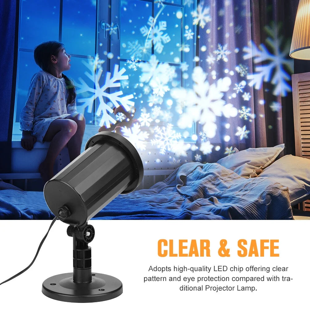 Christmas Projector Light Snow Projector Lamp Night Light Waterproof Multiple Projection for Indoor Outdoor Decoration